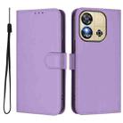 For Oukitel C57s Skin Feel Solid Color Leather Phone Case with Lanyard(Lavender Purple) - 2