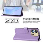 For Oukitel C57s Skin Feel Solid Color Leather Phone Case with Lanyard(Lavender Purple) - 3