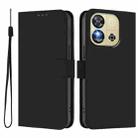 For Oukitel C57s Skin Feel Solid Color Leather Phone Case with Lanyard(Black) - 2