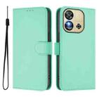 For Oukitel C57s Skin Feel Solid Color Leather Phone Case with Lanyard(Mint Green) - 2