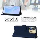 For Oukitel C57s Skin Feel Solid Color Leather Phone Case with Lanyard(Navy Blue) - 3