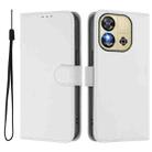 For Oukitel C57s Skin Feel Solid Color Leather Phone Case with Lanyard(White) - 2