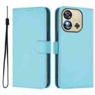 For Oukitel C57s Skin Feel Solid Color Leather Phone Case with Lanyard(Sky Blue) - 2