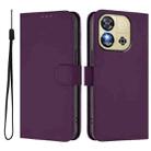 For Oukitel C57s Skin Feel Solid Color Leather Phone Case with Lanyard(Violet) - 2