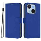 For itel A50C Skin Feel Solid Color Leather Phone Case with Lanyard(Dark Blue) - 2