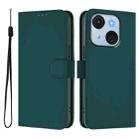 For itel A50C Skin Feel Solid Color Leather Phone Case with Lanyard(Dark Green) - 2