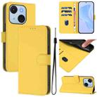 For itel A50C Skin Feel Solid Color Leather Phone Case with Lanyard(Lemon Yellow) - 1