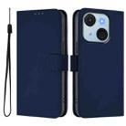 For itel A50C Skin Feel Solid Color Leather Phone Case with Lanyard(Navy Blue) - 2