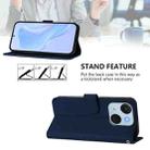 For itel A50C Skin Feel Solid Color Leather Phone Case with Lanyard(Navy Blue) - 3