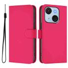 For itel A50C Skin Feel Solid Color Leather Phone Case with Lanyard(Rose Red) - 2