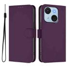 For itel A50C Skin Feel Solid Color Leather Phone Case with Lanyard(Violet) - 2