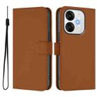 For itel A80 4G Skin Feel Solid Color Leather Phone Case with Lanyard(Brown) - 2