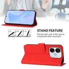 For itel A80 4G Skin Feel Solid Color Leather Phone Case with Lanyard(Red) - 3