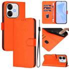 For itel A80 4G Skin Feel Solid Color Leather Phone Case with Lanyard(Orange) - 1