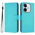 For itel A80 4G Skin Feel Solid Color Leather Phone Case with Lanyard(Lake Blue) - 2