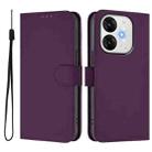 For itel A80 4G Skin Feel Solid Color Leather Phone Case with Lanyard(Violet) - 2