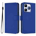 For itel A90 4G Skin Feel Solid Color Leather Phone Case with Lanyard(Dark Blue) - 2