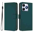 For itel A90 4G Skin Feel Solid Color Leather Phone Case with Lanyard(Dark Green) - 2