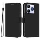 For itel A90 4G Skin Feel Solid Color Leather Phone Case with Lanyard(Black) - 2