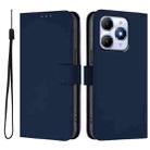 For itel A90 4G Skin Feel Solid Color Leather Phone Case with Lanyard(Navy Blue) - 2