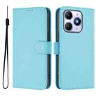For itel A90 4G Skin Feel Solid Color Leather Phone Case with Lanyard(Sky Blue) - 2