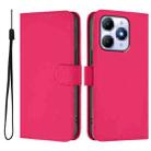For itel A90 4G Skin Feel Solid Color Leather Phone Case with Lanyard(Rose Red) - 2