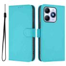 For itel A90 4G Skin Feel Solid Color Leather Phone Case with Lanyard(Lake Blue) - 2