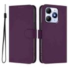 For itel A90 4G Skin Feel Solid Color Leather Phone Case with Lanyard(Violet) - 2