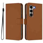 For itel A95 5G Skin Feel Solid Color Leather Phone Case with Lanyard(Brown) - 2