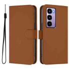 For itel City 100 Skin Feel Solid Color Leather Phone Case with Lanyard(Brown) - 2