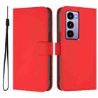 For itel City 100 Skin Feel Solid Color Leather Phone Case with Lanyard(Red) - 2
