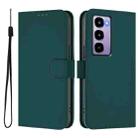 For itel City 100 Skin Feel Solid Color Leather Phone Case with Lanyard(Dark Green) - 2