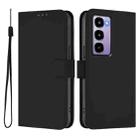 For itel City 100 Skin Feel Solid Color Leather Phone Case with Lanyard(Black) - 2