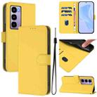 For itel City 100 Skin Feel Solid Color Leather Phone Case with Lanyard(Lemon Yellow) - 1