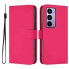 For itel City 100 Skin Feel Solid Color Leather Phone Case with Lanyard(Rose Red) - 2