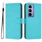 For itel City 100 Skin Feel Solid Color Leather Phone Case with Lanyard(Lake Blue) - 2