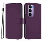 For itel City 100 Skin Feel Solid Color Leather Phone Case with Lanyard(Violet) - 2