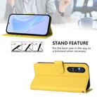 For Sony Xperia 1 V 2023 Skin Feel Solid Color Leather Phone Case with Lanyard(Lemon Yellow) - 3