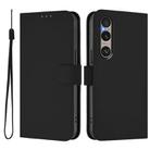 For Sony Xperia 1 VI 2024 Skin Feel Solid Color Leather Phone Case with Lanyard(Black) - 2