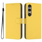 For Sony Xperia 1 VI 2024 Skin Feel Solid Color Leather Phone Case with Lanyard(Lemon Yellow) - 2