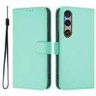 For Sony Xperia 1 VI 2024 Skin Feel Solid Color Leather Phone Case with Lanyard(Mint Green) - 2