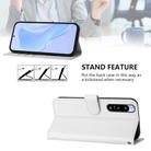 For Sony Xperia 5 IV Skin Feel Solid Color Leather Phone Case with Lanyard(White) - 3