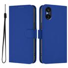 For Sony Xperia 5 V Skin Feel Solid Color Leather Phone Case with Lanyard(Dark Blue) - 2