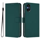 For Sony Xperia 5 V Skin Feel Solid Color Leather Phone Case with Lanyard(Dark Green) - 2