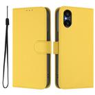For Sony Xperia 5 V Skin Feel Solid Color Leather Phone Case with Lanyard(Lemon Yellow) - 2