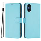 For Sony Xperia 5 V Skin Feel Solid Color Leather Phone Case with Lanyard(Sky Blue) - 2