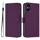 For Sony Xperia 5 V Skin Feel Solid Color Leather Phone Case with Lanyard(Violet) - 2