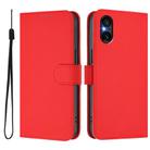 For Sony Xperia 5 VI 2024 Skin Feel Solid Color Leather Phone Case with Lanyard(Red) - 2