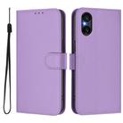 For Sony Xperia 5 VI 2024 Skin Feel Solid Color Leather Phone Case with Lanyard(Lavender Purple) - 2