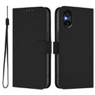 For Sony Xperia 5 VI 2024 Skin Feel Solid Color Leather Phone Case with Lanyard(Black) - 2